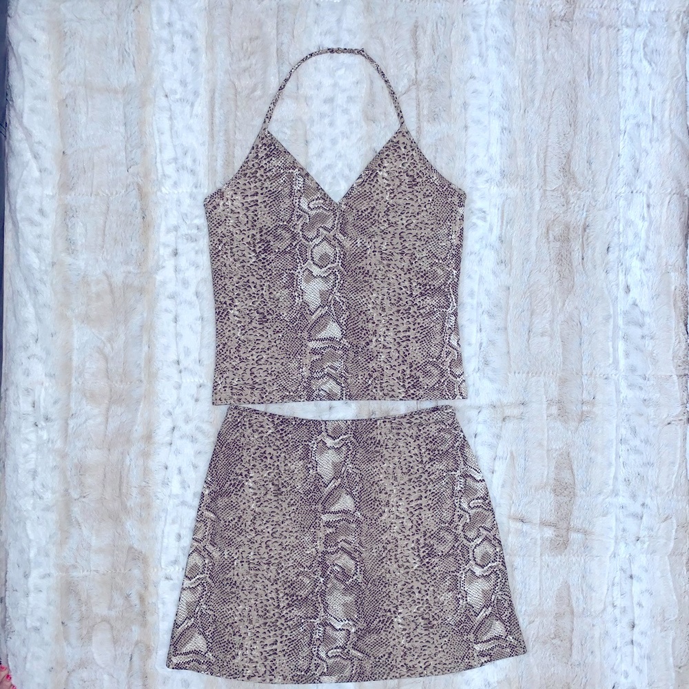 Snakeskin Halter and Skirt outfit!